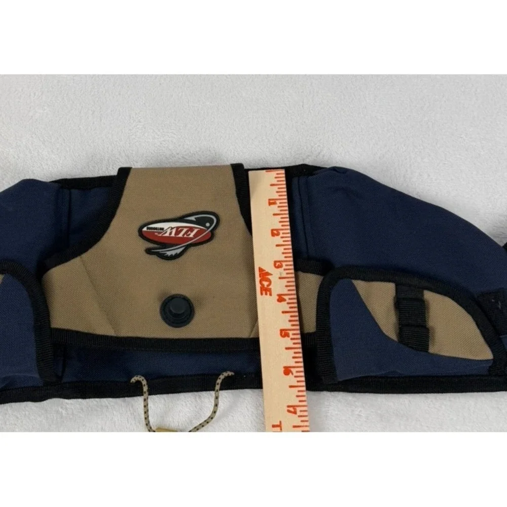 FLW Outdoors Gear Fly Fishing Tackle Fanny Pack Waist Bag  Blue Tan Fish
